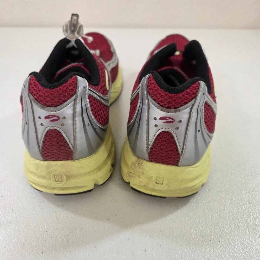 Brooks Launch Running Shoes Mens Sz 10.5 Red Silver Yellow Mesh Low Top Sneakers